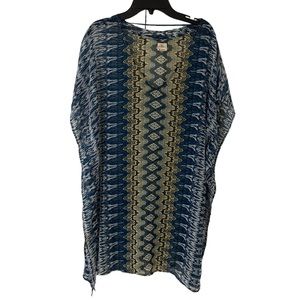 O'NEILL Women's Swim Cover Up Bali Printed Blue White Size Medium